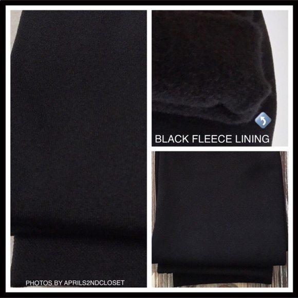 2 BLACK FLEECE LINED LEGGINGS TIGHTS A3C - Picture 11 of 15